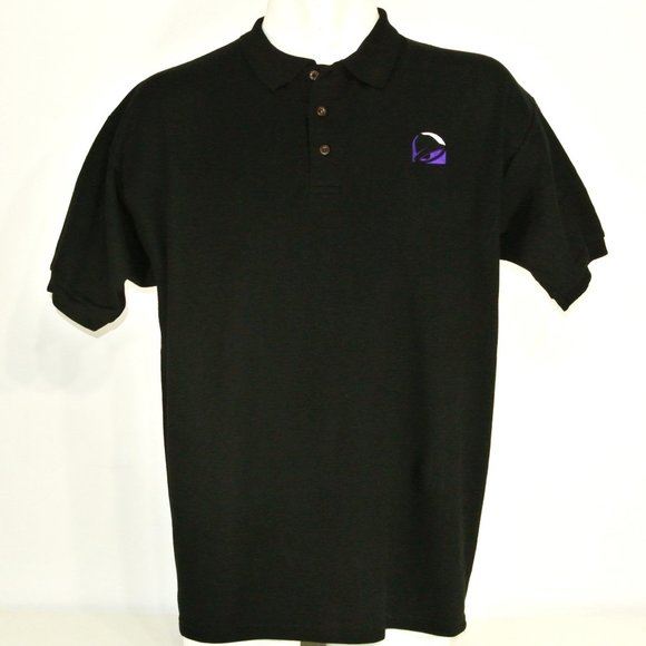 TACO BELL Black Polo Shirt Employee Uniform NEW Size L Large - Picture 1 of 10